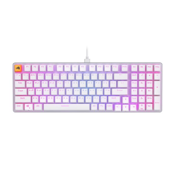 Glorious GMMK 2 Full-Size 96% Pre-Built Modular Wired Mechanical Keyboard – Arabic Layout – White