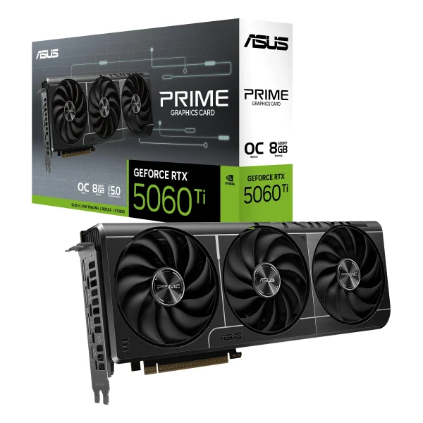 ASUS PRIME GeForce RTX 5060 Ti 8GB GDDR7 OC Edition Graphics Card - BLACK | 90YV0MP0-M0NA00