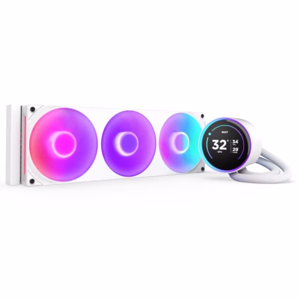 NZXT Kraken 360 Elite RGB All In One CPU Cooler - 360mm - WHITE | RL-KR36E-W2
