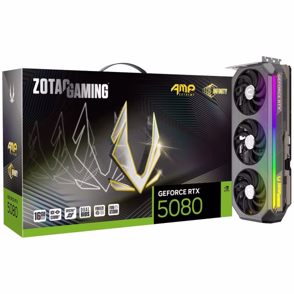 Zotac GeForce RTX 5080 AMP Extreme INFINITY 16GB GDDR7 GRAPHICS CARD - BLACK | ZT-B50800B-10P