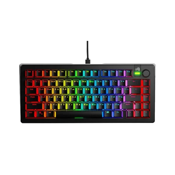 Glorious GMMK 3 75% Wired Mechanical Keyboard – Doubleshot Keycaps – Glorious Fox Pre-Lubed Linear Switches – Arabic Layout – Black