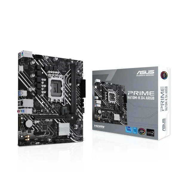 ASUS Prime H610M-K D4 ARGB GAMING Motherboard | 90MB1HN0-M0EAY0