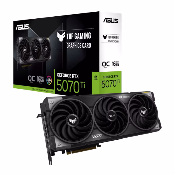 Asus GeForce RTX 5070 Ti TUF Gaming OC 16GB GDDR7 GRAPHICS CARD - BLACK | 90YV0MD0-M0NA00