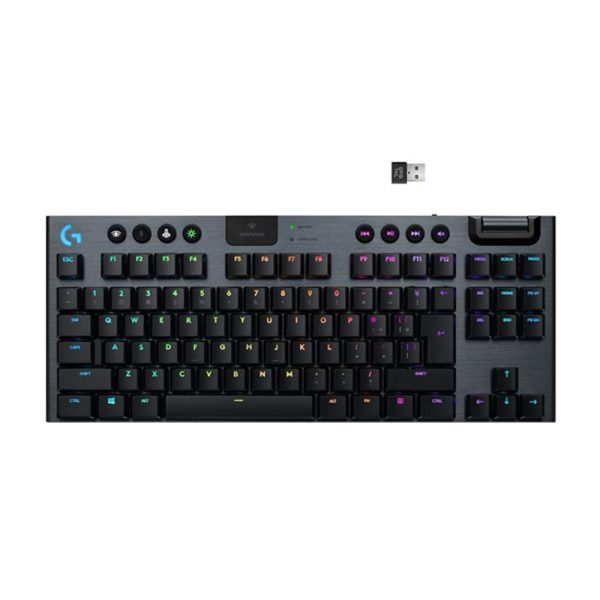 Logitech G915 TKL LIGHTSPEED Wireless RGB Mechanical Gaming Keyboard – GL Clicky Switch – Black