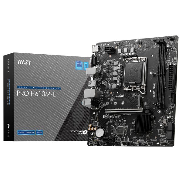 MSI PRO H610M-E INTEL MOTHERBOARD - BLACK | 911-7D48-072