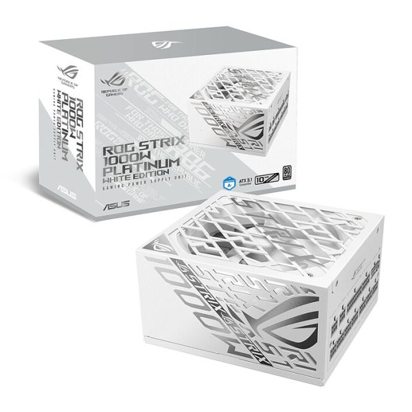 Asus ROG Strix 1000w Platinum 80 Plus Platinum Gaming Power Supply - WHITE