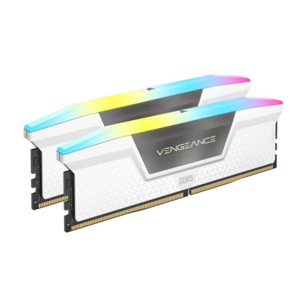 Corsair Vengeance RGB 64GB (2x32GB) DDR5 6400MHz CL32 Desktop RAM – White
