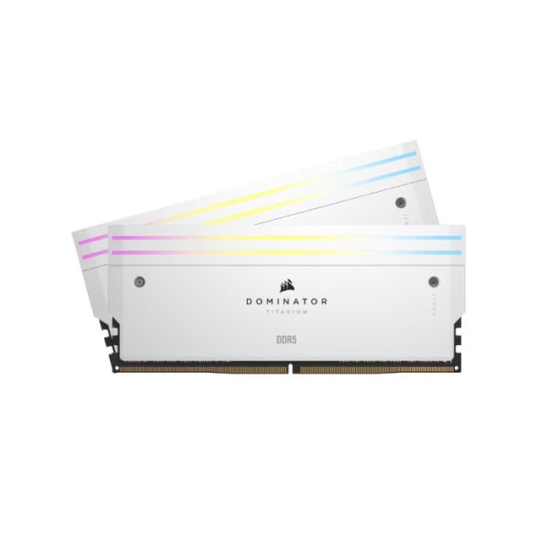 Corsair Dominator Titanium RGB DDR5 – 64GB (2x32GB) 6400MT/s CL32 Desktop RAM – White