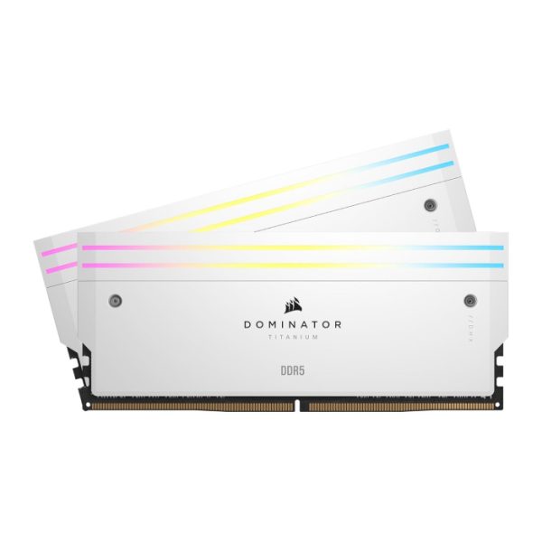 Corsair Dominator Titanium RGB 64GB (2x32GB) DDR5 6600MHz CL32 Desktop RAM – White