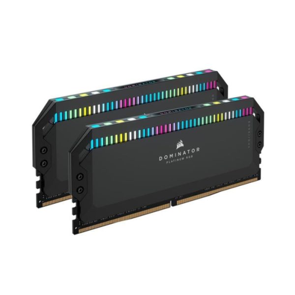 Corsair Dominator Platinum RGB DDR5 64GB (2x32GB) 5200MHz CL40 RAM – Black | High-Performance RGB Memory Kit.