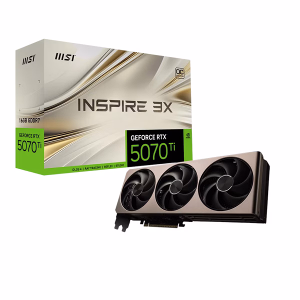 MSI GeForce RTX 5070 Ti Inspire 3X OC 16GB GDDR7 - BRONZE | G507T-16I3C
