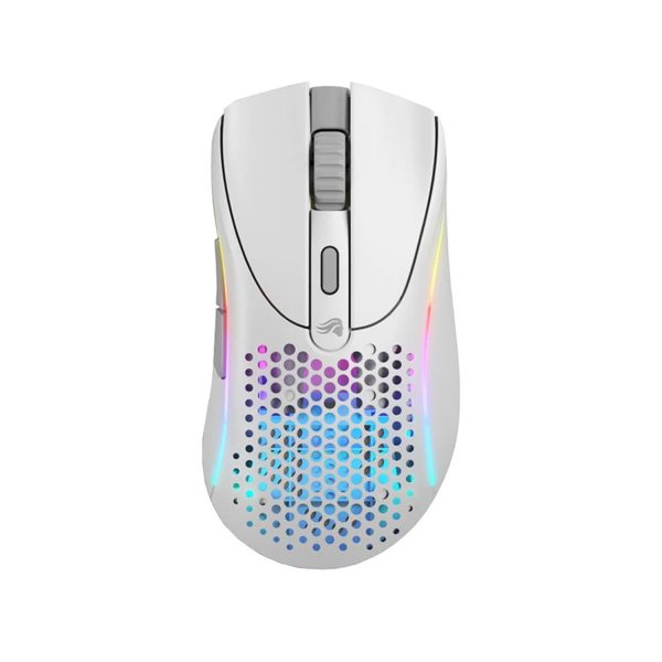 Glorious Model D 2 Wireless/Bluetooth Ultralight Ergonomic RGB Gaming Mouse (66g) – White