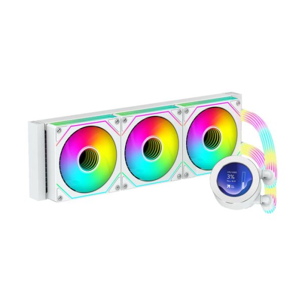 GAMEON KRAKEN N360 LCD Display CPU Liquid Cooler 360mm ARGB Tube – White | GO-KRAKENN360-WHT