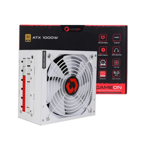 GameOn 1000 Watt 80Plus Gold Fully Modular Power Supply - White