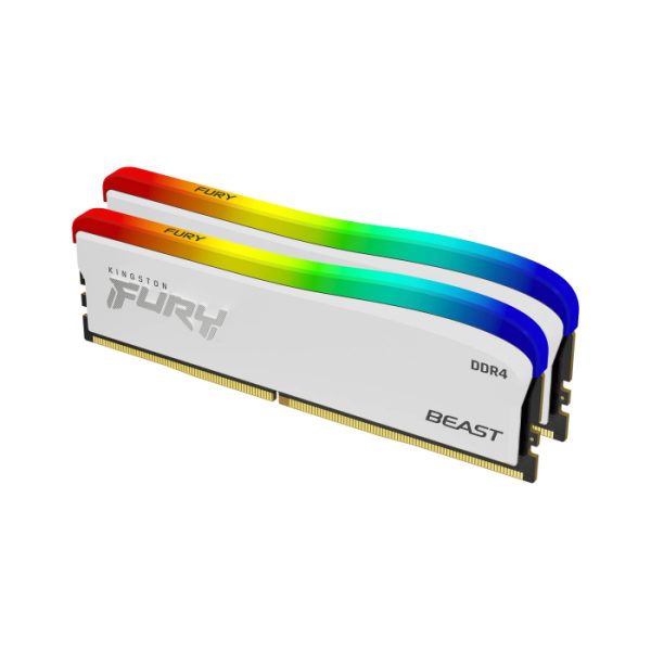 Kingston FURY Beast RGB 16GB (2x8GB) DDR4 3600MT/s Memory Kit – WHITE