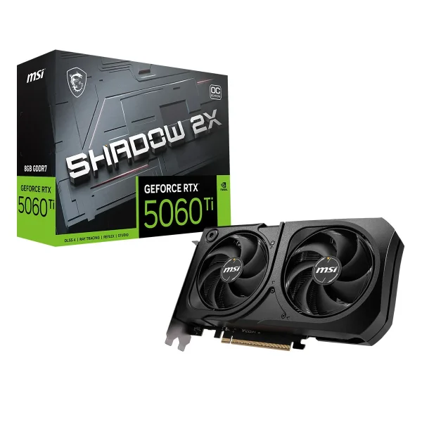 MSI GeForce RTX 5060 Ti 8G Shadow 2X OC – GDDR7 DLSS 4 GPU - BLACK | 912-V536-023