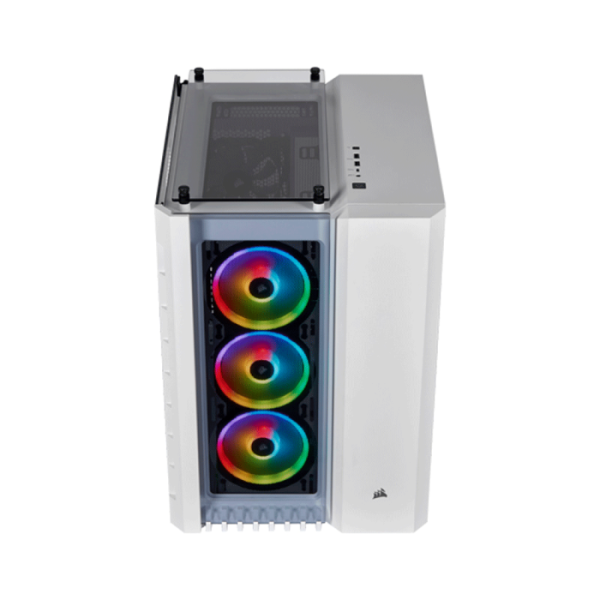 Corsair Crystal Series 680X RGB Airflow ATX Mid-Tower Case – WHITE with Three Tempered Glass Panels and Four Pre-Installed RGB Fans