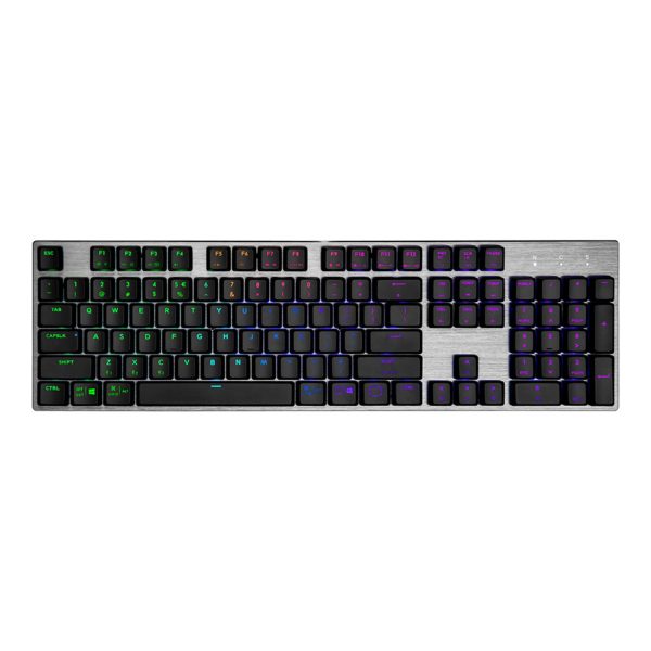 Cooler Master SK653 Full-Size RGB Wireless/Bluetooth Mechanical Keyboard – Low Profile Clicky Blue Switch – Black