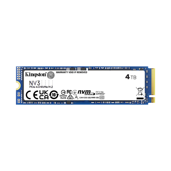 Kingston NV3 4TB PCIe 4.0 NVMe M.2 SSD – Read Speeds Up to 6,000 MB/s