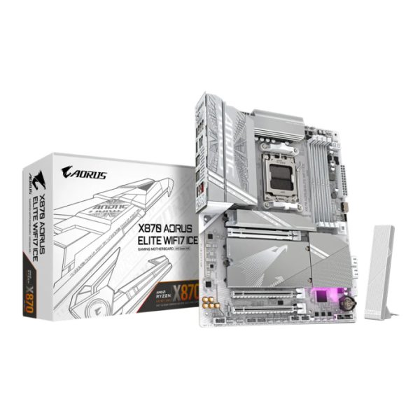 Gigabyte X870 AORUS ELITE WiFi7 ICE ATX Motherboard - WHITE | 9MX87ELE-00-G11