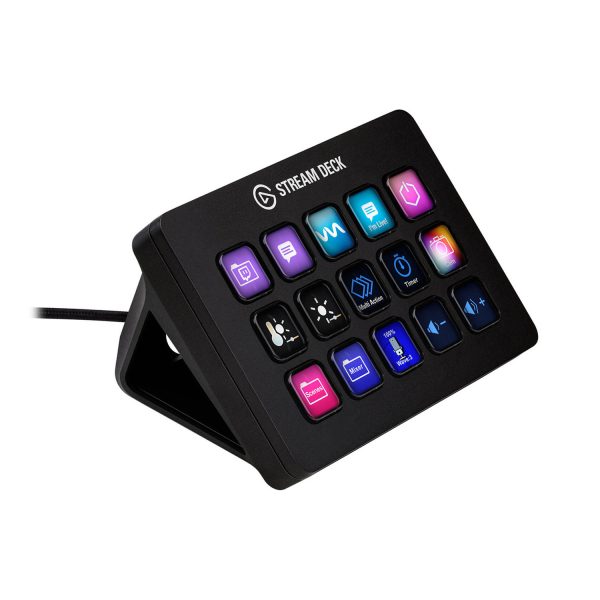 Elgato Stream Deck MK.2, full-size wired keypad featuring 15 customizable LCD keys in - Black