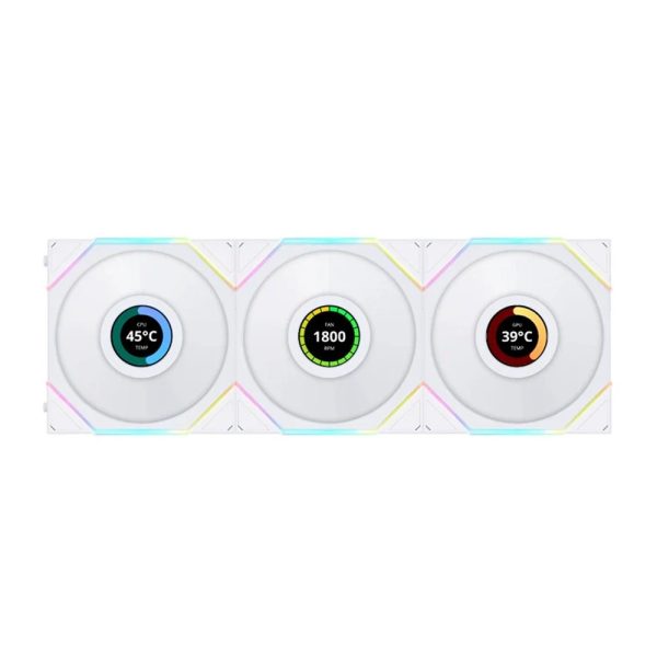 Lian Li Reverse Blade UNI FAN TL LCD 120 RGB 3-in-1 Pack with TL Controller – White.