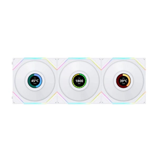 Lian Li UNI FAN TL LCD 120 RGB 3-in-1 Pack with TL Controller – White