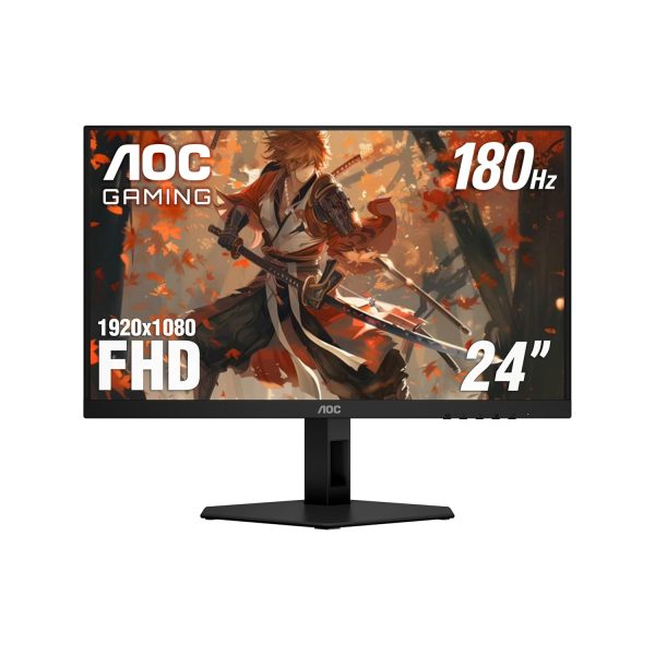 AOC 24G4E 24-Inch FHD IPS Gaming Monitor – 180Hz, 1ms, HDMI 2.0 – Black