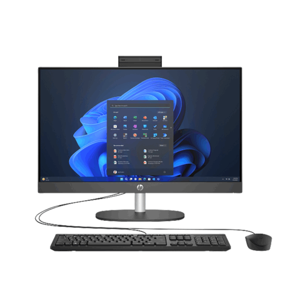 HP ProOne 240 G10 All-in-One Desktop PC with Intel Core i5-1334U, 8GB DDR4 RAM, 512GB NVMe SSD, Intel Iris Xᵉ Graphics, 23.8" FHD IPS Display, Windows 11 Pro – Black.