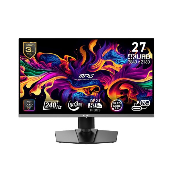 MSI MPG 272URX QD-OLED 27-Inch 4K UHD Gaming Monitor – 240Hz, 0.03ms, HDMI 2.1, G-Sync Compatible
