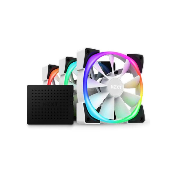NZXT AER RGB 2 120mm Triple Fan Kit with Controller – White