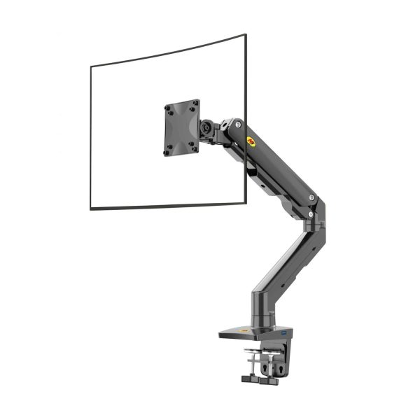 North Bayou Heavy-Duty Single Monitor Arm (27"–45") with 16 kg Load Capacity.