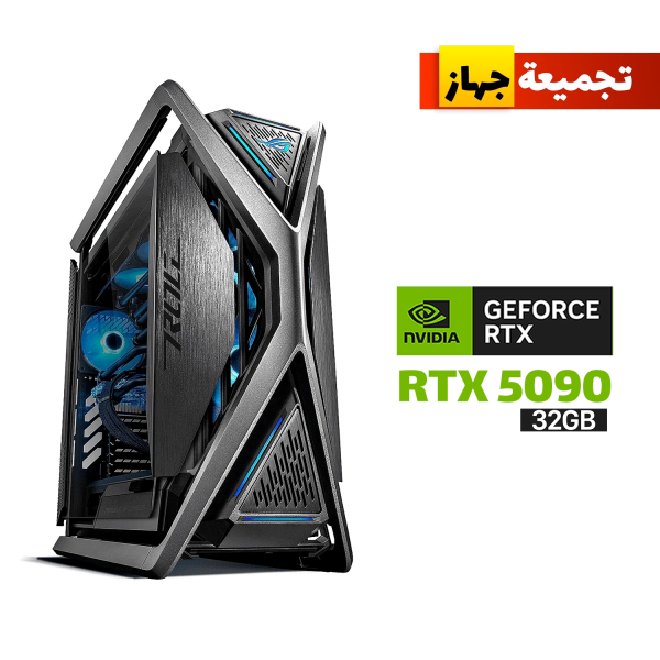 Gaming PC with AMD Ryzen 7 9800X3D, ASUS ROG Strix X870-E MB, 64GB Corsair Dominator Titanium RAM, Samsung 990 Pro 2TB SSD, ASUS ASTRAL RTX 5090 32GB GDDR7, ROG Strix 1200W PSU, ASUS XTREAM Ryujin 3 L360 Liquid Cooler, ASUS Hyperion GR701 Case, and Windows 11 Pro.