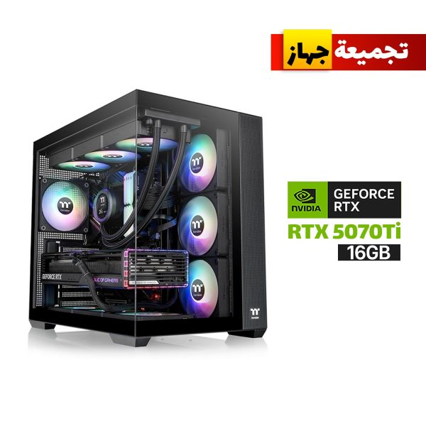 Gaming PC with AMD Ryzen 7 7800X3D Processor, ASUS Prime X870-P WiFi Motherboard, 32GB DDR5 6000MHz RAM, 2TB NVMe SSD, NVIDIA RTX 5070 Ti 16GB Graphics, 1000W Gold PSU, Thermaltake L360 Liquid Cooler, Thermaltake View 380TG Mid Tower Case with 4 ARGB Fans, Windows 11 Pro