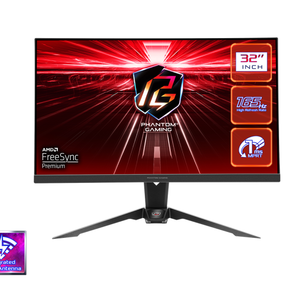 ASRock Phantom PG32QF2B – 31.5-inch Flat VA Gaming Monitor, QHD Resolution, 165Hz Refresh Rate