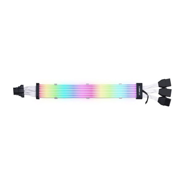LIAN LI Strimer Plus V2 168-8 Addressable RGB 3×8 Pin 335mm VGA Power Extension Cable with 8 Light Guides for Vibrant Custom Lighting Effects.