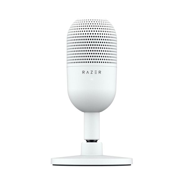 Razer Seiren V3 Mini Ultra-Compact USB Microphone with Tap-to-Mute, LED Indicator, and 14mm Condenser - White