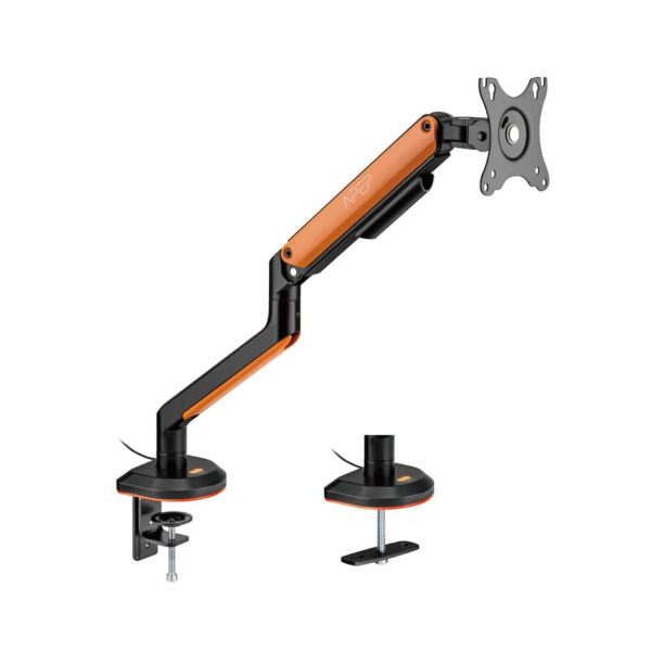 Sades APEP Single Monitor Arm RGB – Orange, VESA Compatible for 17"–32" Flat/Curved Screens