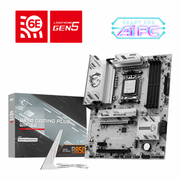 MSI B850 GAMING PLUS WIFI6E GAMING MOTHERBOARD - WHITE | 911-7E80-001