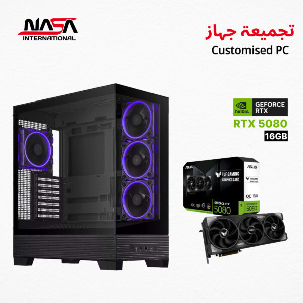 Intel Core i9-14900K CPU, MSI PRO Z790-P WiFi Motherboard, G.Skill 32GB DDR5 RAM, WD 2TB SSD, ASUS TUF RTX 5080 16GB GPU, Corsair H150 Liquid Cooler, Huntkey 850W PSU, ASUS A31 Plus Case And Windows 11 Pro.