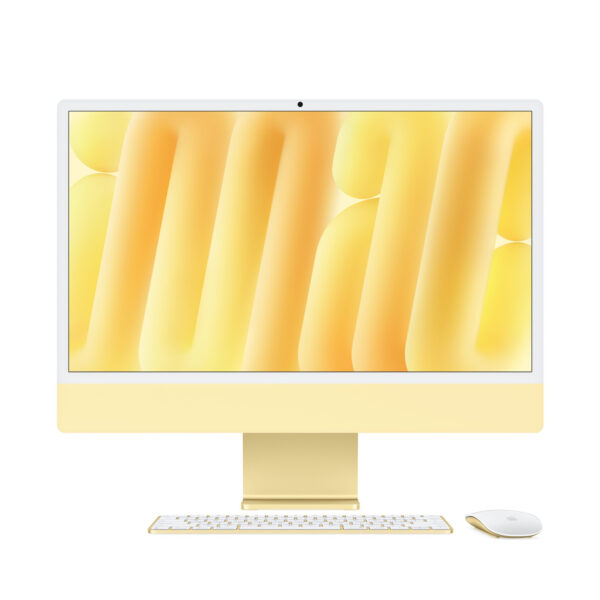 Apple iMac 24" M4 with 8-Core CPU & 8-Core GPU, 16GB Memory RAM, 512GB SSD, English/Arabic Keyboard - Yellow