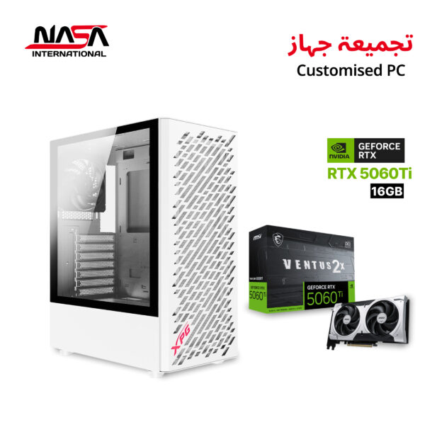 Gaming PC Intel i5-14400F, MSI B760M Bomber WiFi, G.Skill 32 GB DDR5, Kingston 1 TB M.2 SSD, MSI Ventus 2× RTX 5060Ti 16 GB, G Pro Air Cooler, G Pro 750W PSU, XPG Valor Air Mid Tower Case – White