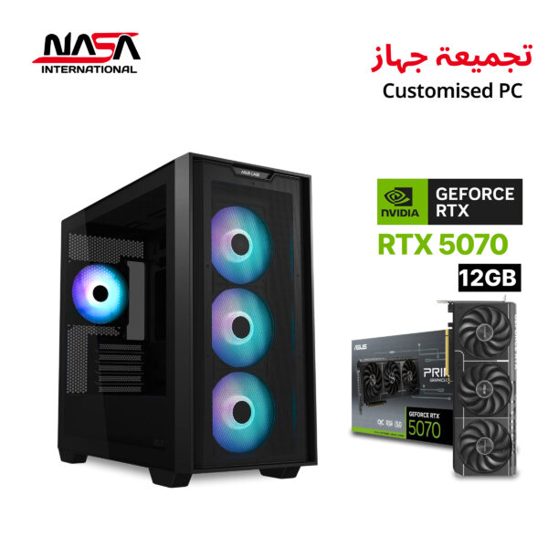 Intel Ultra 7-265K, Asus Prime Z890-P WiFi, 32GB DDR5 RAM, 1TB M.2 SSD, Asus Prime RTX 5070 12GB, L360mm LCD Liquid Cooler, 1000W PSU, Asus A21 Plus Case.