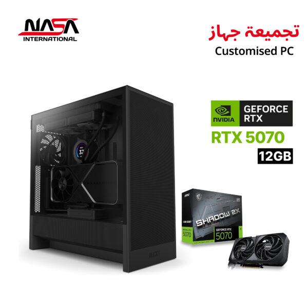 AMD Ryzen 5 9600X • MSI Pro B650M-B • 32GB DDR5 RAM • 1TB M.2 SSD • MSI Shadow 2X RTX 5070 12GB • L360 Liquid Cooler • 850W PSU • NZXT H3 Flow (Black) • Windows 11 Pro