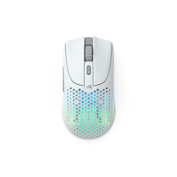 Glorious Model O2 RGB Wireless Gaming Mouse – 2.4GHz, Bluetooth 5.2 & Wired Connectivity, 68g - Matte White.