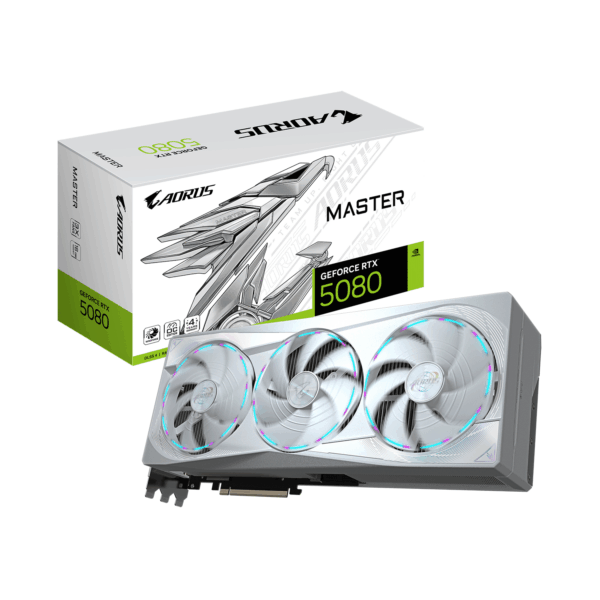 Gigabyte GeForce RTX 5080 AORUS Master 16GB OC White Edition GDDR7 Graphics Card - White