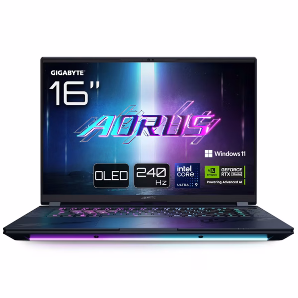 Gigabyte AORUS MASTER 16" QHD 240Hz OLED Gaming Laptop with Intel Core Ultra 9 275HX, NVIDIA RTX 5080 32GB, 1TB SSD – Black Open Box.