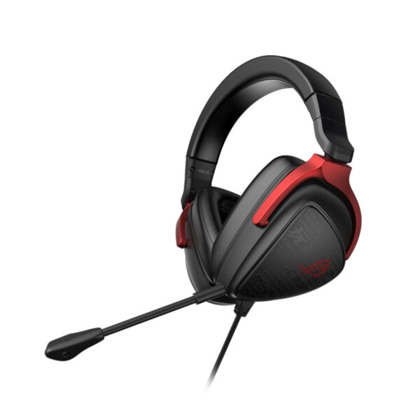 Asus ROG Delta S Core 3.5mm Wired Gaming Headset, compatible with PC, Mac, PlayStation 4/5, Nintendo Switch, Xbox, and mobile devices.