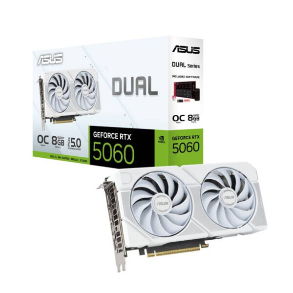 Asus Dual GeForce RTX 5060 OC Edition 8 GB GDDR7 Graphics Card - White
