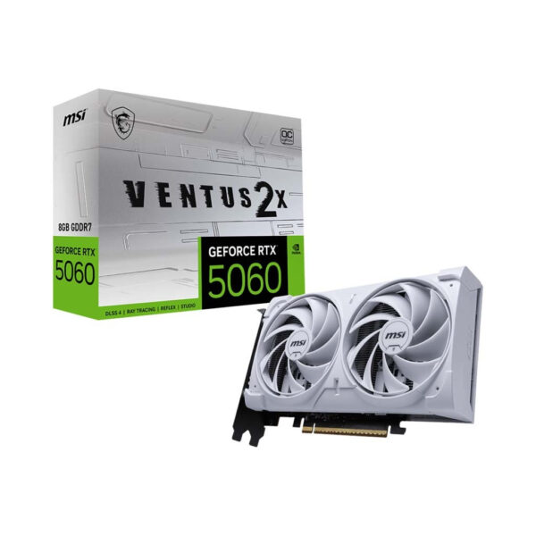 MSI GeForce RTX 5060 Ventus 2X OC Edition 8 GB GDDR7 Graphics Card – White